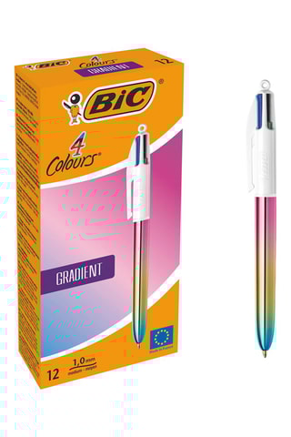 12 Balpennen met 4 kleuren- 4 Inktkleuren