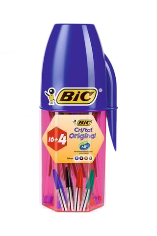 4 x 20 Balpennen Mega Cristal - 4 Inktkleuren