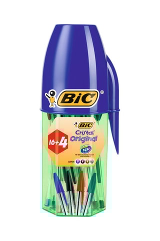 4 x 20 Balpennen Mega Cristal - 4 Inktkleuren