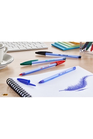 50 Balpennen Cristal - Rode Inkt