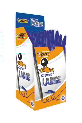 50 Balpennen Cristal - Blauwe Inkt