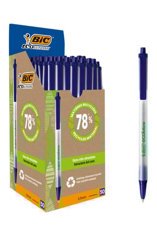 50 Balpennen Eco - Blauwe Inkt