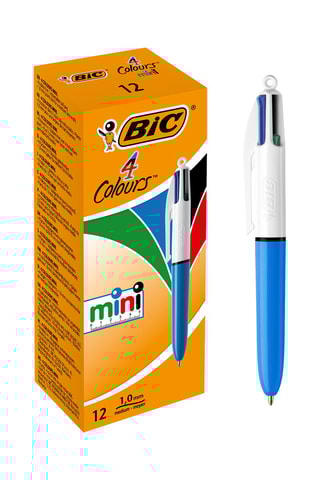 12 Balpennen Mini - 4 Inktkleuren