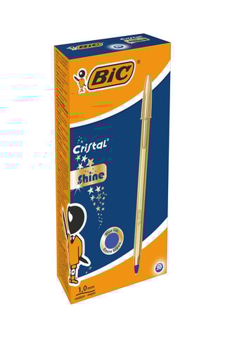 20 balpennen Cristal Shine- Blauwe Inkt