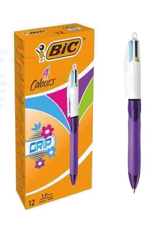 12 Balpennen Grip Fash - 4 Inktkleuren