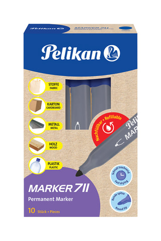10 Permanente Markers - Blauwe Inkt