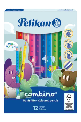 12 Houten Kleurpotloden Jumbo - Multicolor