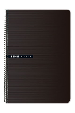 Spiraalschrift met Ruitjespapier EuropeanBook 1 - 200 Pagina's - Zwart