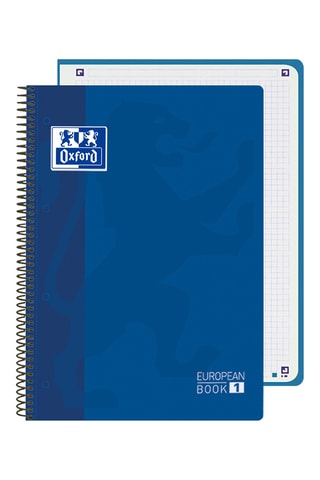 5 Spiraalschriften met Ruitjespapier - 5 x 160 pagina's - Antraciet en Koningsblauw