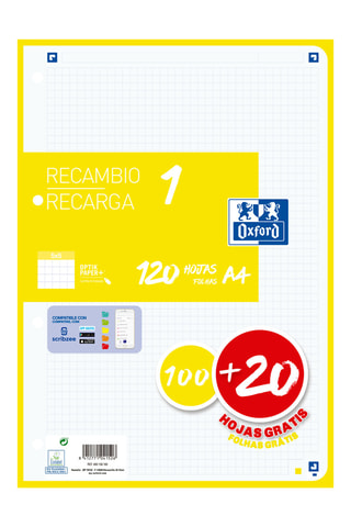 Navulling Ruitjespapier - 120 Vellen - Wit