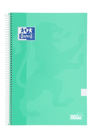 5 Spiraalschriften met Ruitjespapier - 180 Pagina's - zeegroen en paars