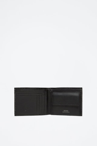 Portefeuille en cuir Milano - Noir et gris foncé