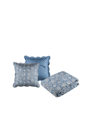 Ensemble couvre-lit Julianne - Blanc et bleu