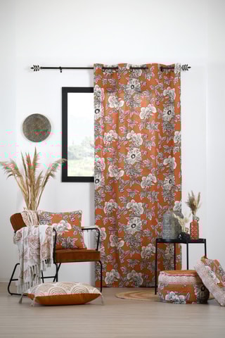 Plaid Galicia - Orange et écru - 125 x 150 cm