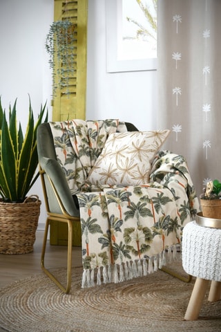 Plaid Casablanca - Ecru et vert - 125 x 150 cm