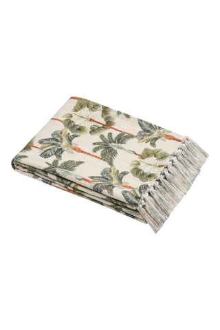 Plaid Casablanca - Ecru et vert - 125 x 150 cm