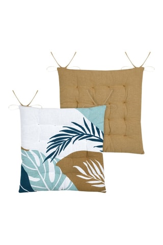 Coussin de chaise Aloha - Bleu et marron