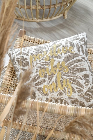 Coussin Hemera - Taupe et blanc - 40 x 40 cm