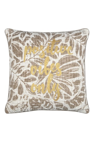 Coussin Hemera - Taupe et blanc - 40 x 40 cm