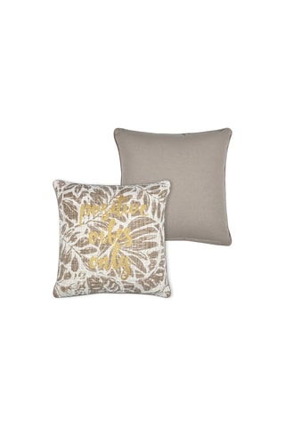 Coussin Hemera - Taupe et blanc - 40 x 40 cm