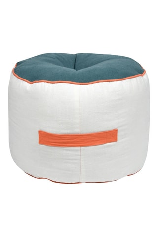 Pouf Kentia - Blanc - Revêtement en coton et polyester