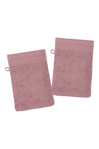 2 gants de toilette Lyla - Rose