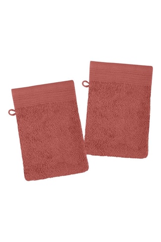 2 gants de toilette Lyla - Terracotta
