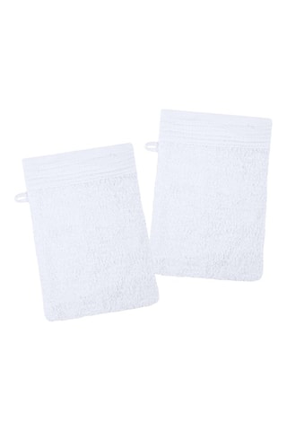 2 gants de toilette Lyla - Blanc