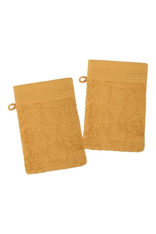 2 gants de toilette Lyla - Curry