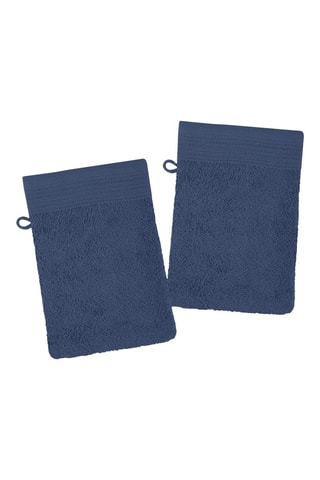 2 gants de toilette Lyla - Bleu marine