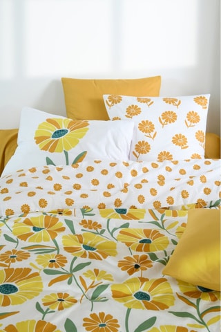 Taie d'oreiller en coton Blandine - 78 fils/cm² - Moutarde