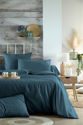 Drap plat Elysée - Bleu pétrole - 240 x 300 cm
