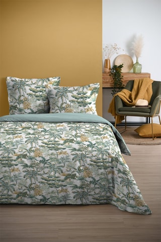 Parure de couette en coton - 57 fils/cm² - Vert