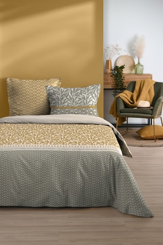 Parure de couette Magdala - Moutarde et kaki