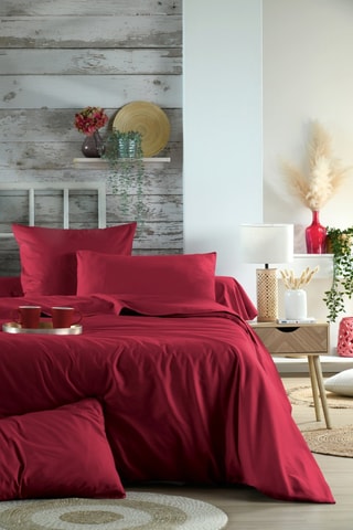 Taie de traversin en coton 78 fils/cm² Elysée - Rouge