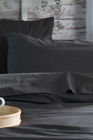 Taie de traversin en coton 78 fils/cm² Elysée - Anthracite 