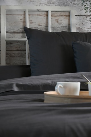 Taie de traversin en coton 78 fils/cm² Elysée - Anthracite 