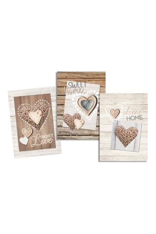 3 torchons Heartlove - Naturel