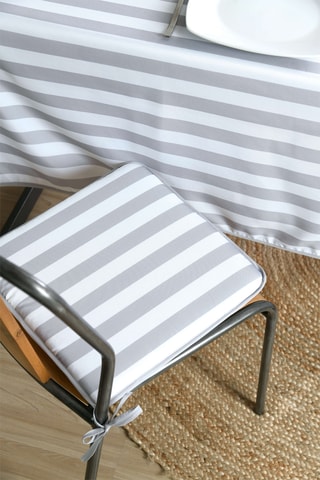 Galette de chaise Deauville - Blanc et gris - 38 x 38 cm