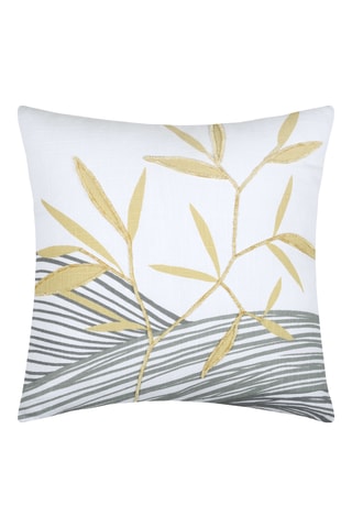 Coussin Yuki - Gris et moutarde - 40 x 40 cm