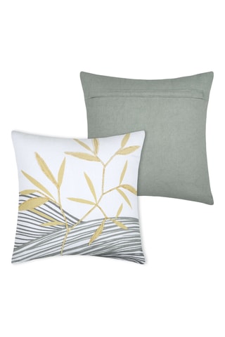 Coussin Yuki - Gris et moutarde - 40 x 40 cm