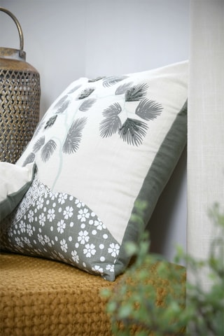 Coussin Yuki - Blanc et gris - 45 x 45 cm