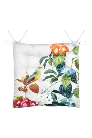 Galette de chaise Bea - Blanc et vert- 38 x 38 cm