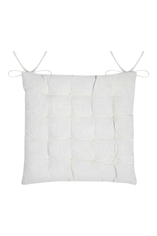 Galette de chaise Bea - Blanc et vert- 38 x 38 cm