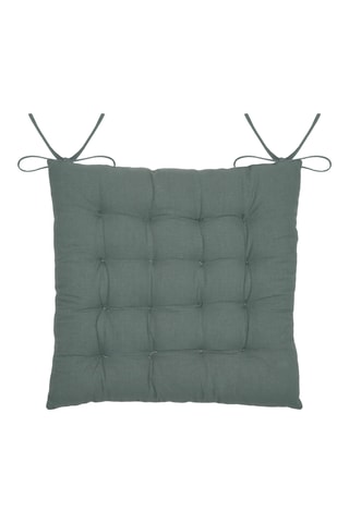 Galette de chaise réversible Nova - Vert foncé et beige - 38 x 38 cm