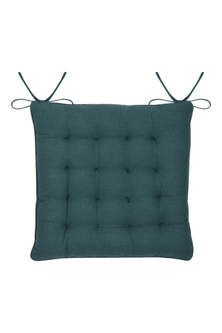 Galette de chaise réversible Kentia - Bleu - 38 x 38 cm