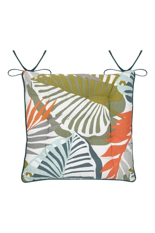 Galette de chaise réversible Kentia - Pétrole et orange - 38 x 38 cm