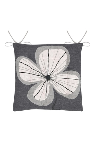 Galette de chaise réversible Tilda - Gris- 38 x 38 cm