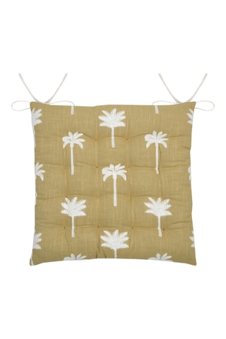 Galette de chaise réversible Casablanca - Moutarde - 38 x 38 cm