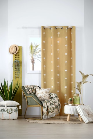 Rideau Casablanca - Moutarde et blanc - 140 x 260 cm